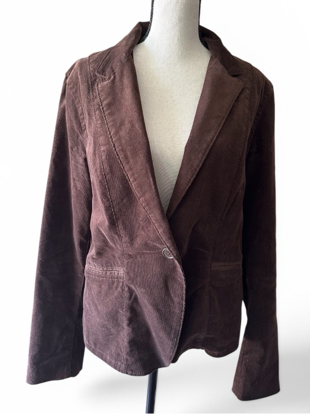 Calvin Klein Jeans Women's Dark Brown Corduroy Blazer Sz Large
